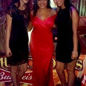 Red formal pageant prom size med altered to small